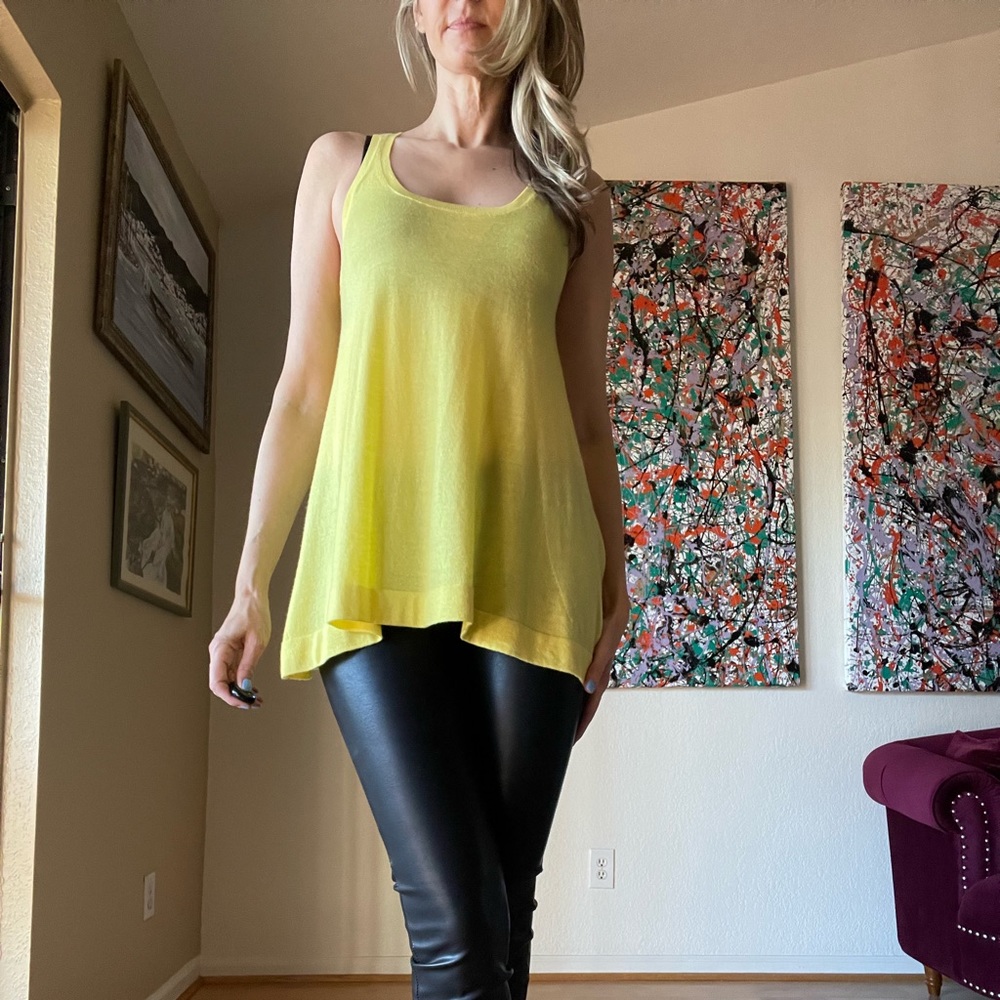 Theory Cashmere Yellow Swing Tank